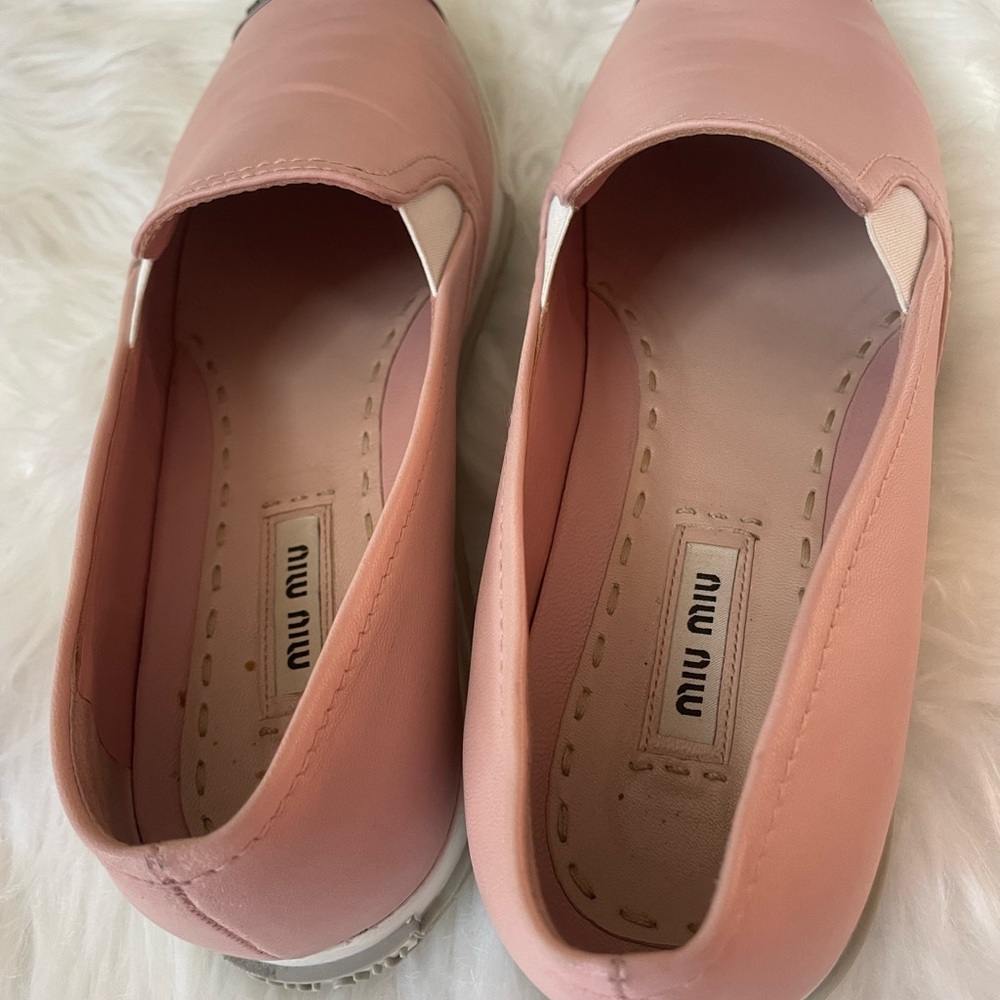 MIU MIU Light Pink Sneakers Metal ToeCaps Sz 39 Excellent Condition! - Picture 11 of 11